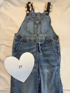 OshKosh B'gosh - Denim Overalls with classic Striped shoulder Straps